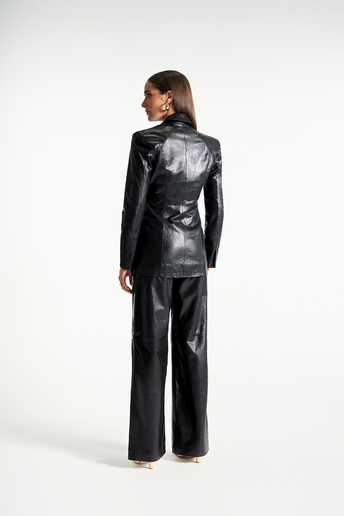 Calça de Couro Legítimo Dallas Preto Gretado Calça de Couro Legítimo Dallas Preto Gretado