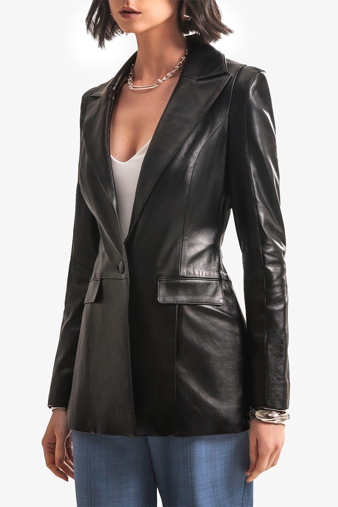 Blazer de Couro Legítimo Gisele Preto Blazer de Couro Legítimo Gisele Preto