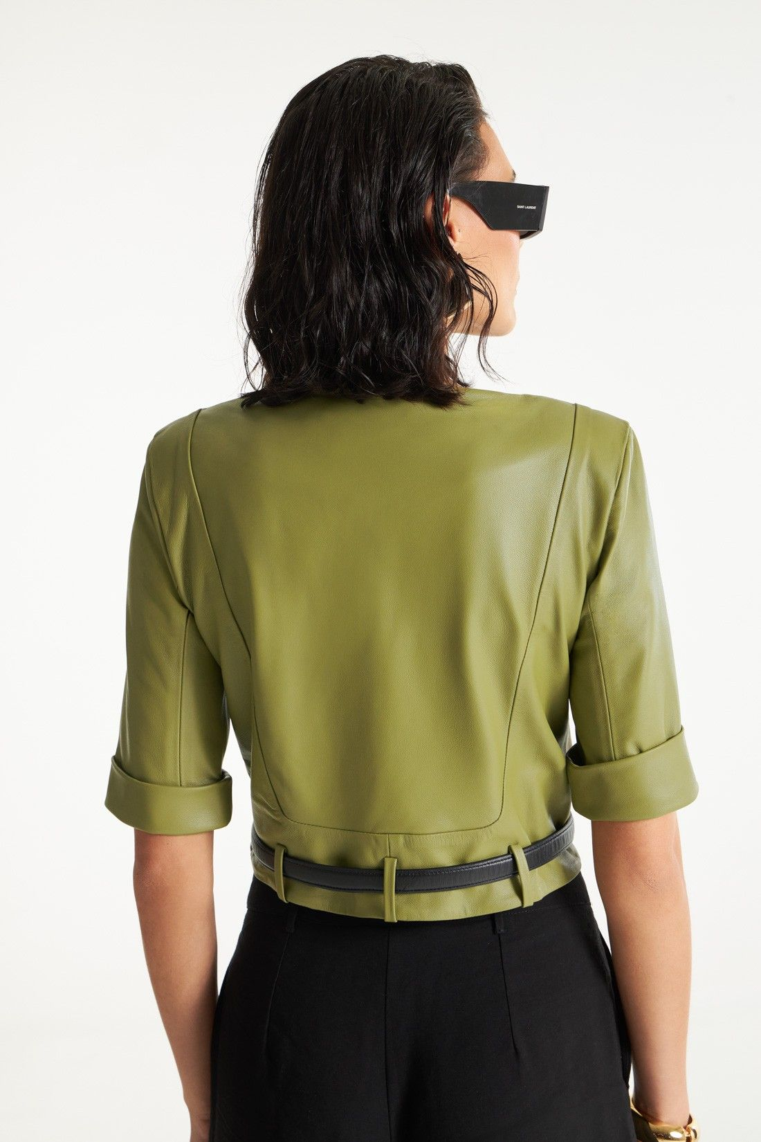 Camisa de Couro Legítimo Ofélia Matcha