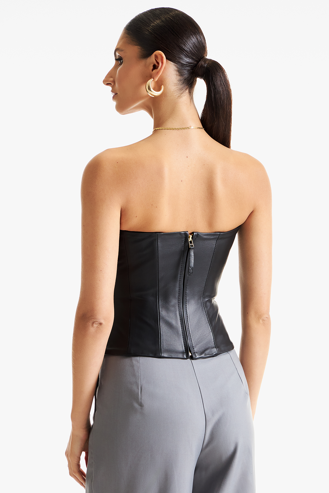 Corselet de Couro Legítimo Dunna Preto Corselet de Couro Legítimo Dunna Preto
