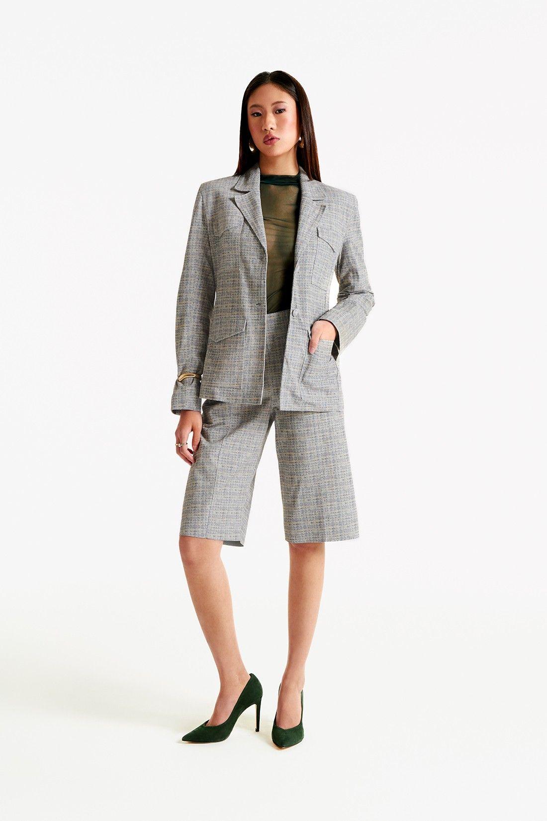 Blazer de Couro Legítimo Onas Tweed