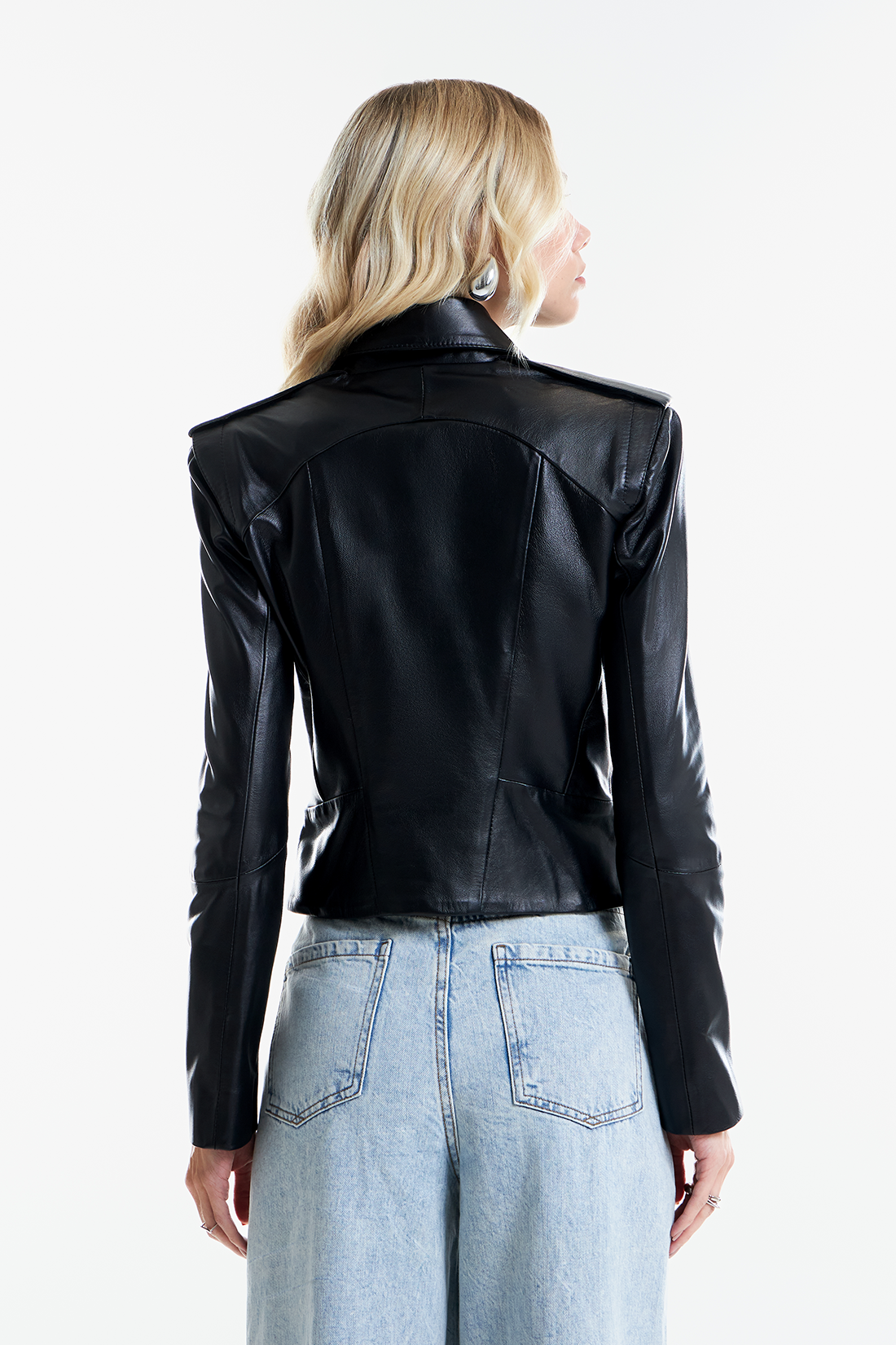 Jaqueta de Couro Legítimo Poppy Preto