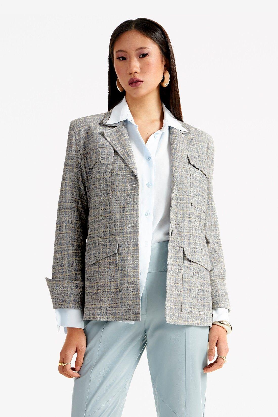 Blazer de Couro Legítimo Onas Tweed